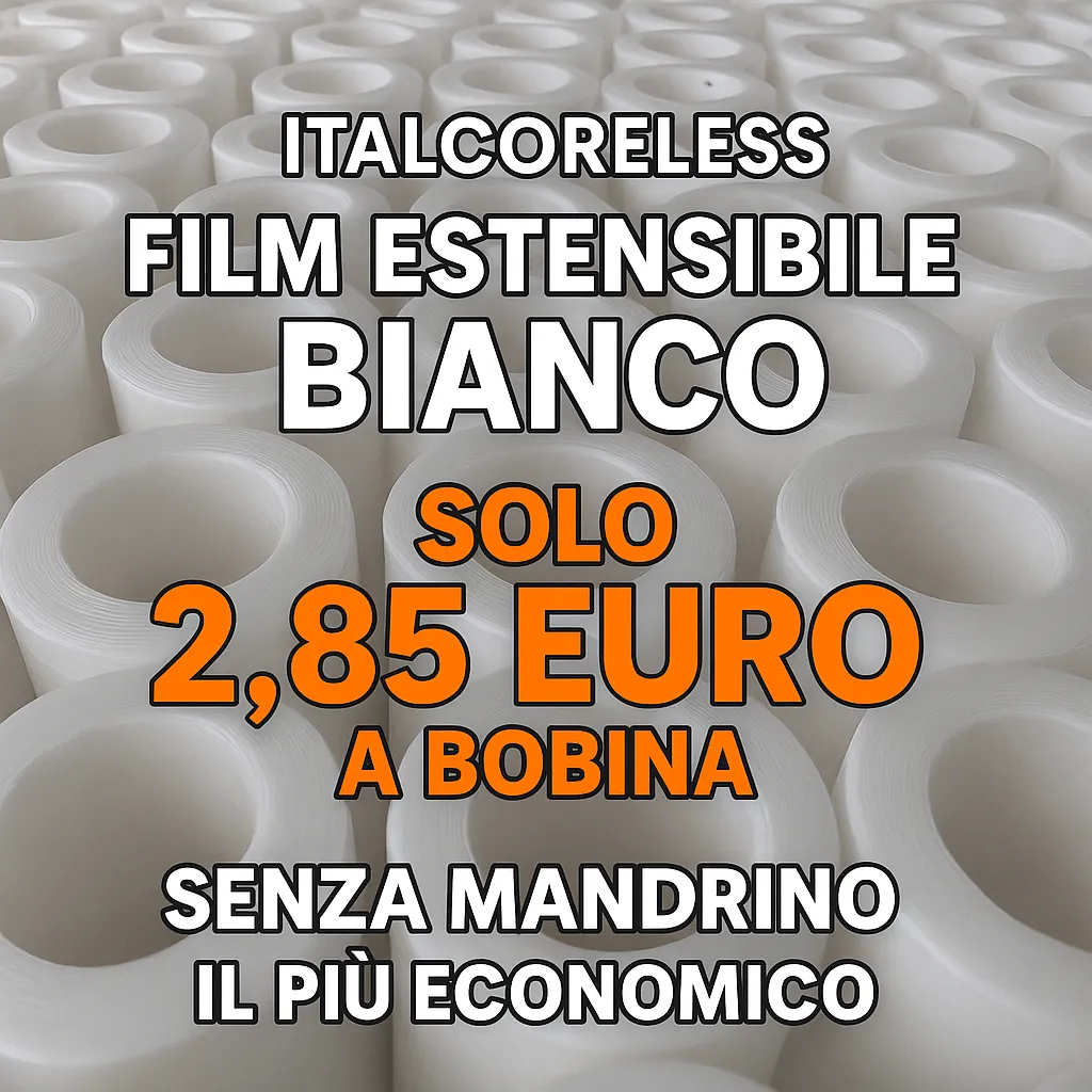 Film estensibile bianco per imballaggi eleganti Italcoreless